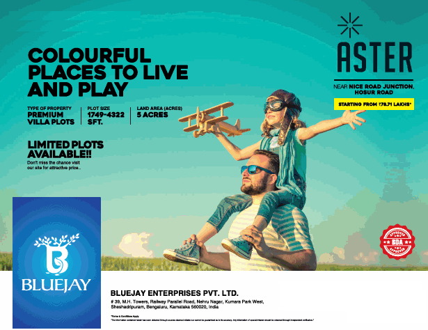 Limited plots available at BIuejay Aster in Bangalore